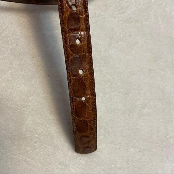 Liz Claiborne Vintage Womens Genuine Leather Crock Print Belt size Large - Picture 5 of 9